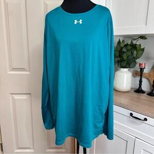 Under Armour Women’s Long Sleeve Fitted Heatgear Shirt Size XL Tall / XLT Blue